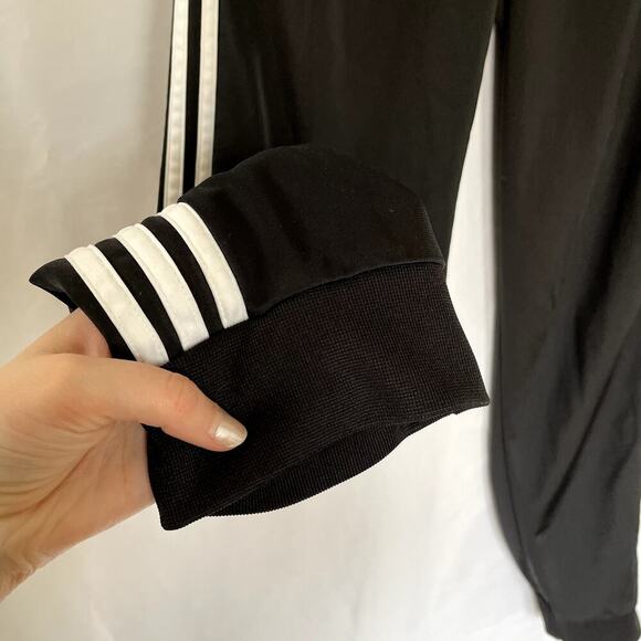 Adidas black and white casual athletic pants zipper pocket women's size medium - Picture 4 of 8